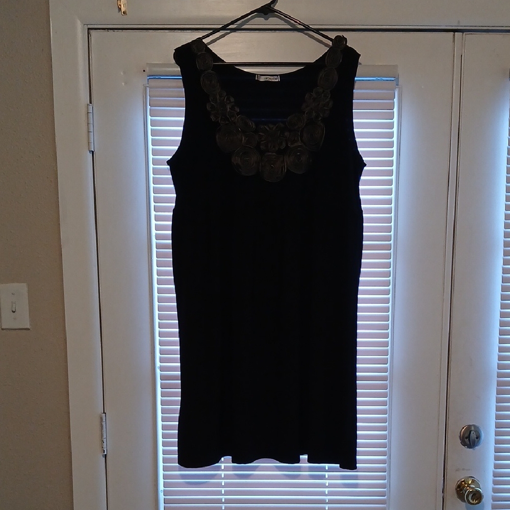 NWOT NIC&DOM Black Sleeveless Dress With Embellished Neckline : Size 3X